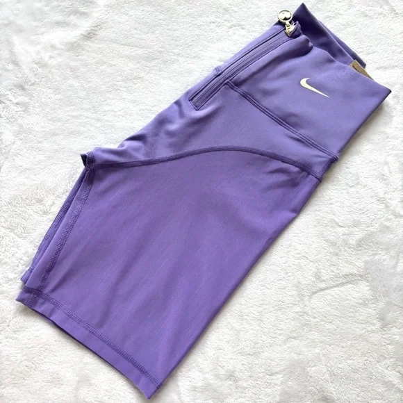 NIKE X Naomi Osaka Tight Fit Front Zipper Purple Mesh Biker Shorts--XS - Picture 12 of 15